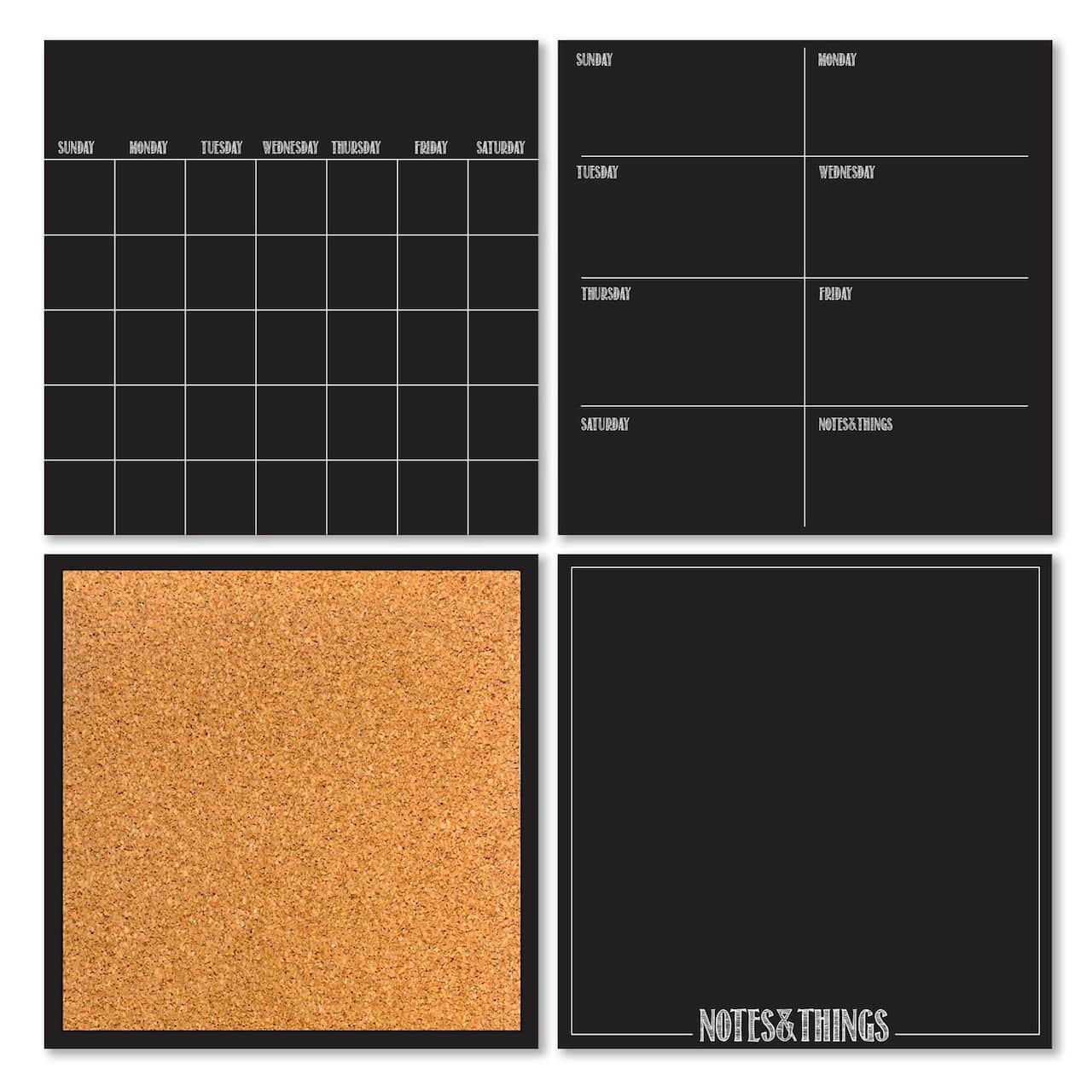 WallPops Black Dry Erase Calendar & Corkboard Set